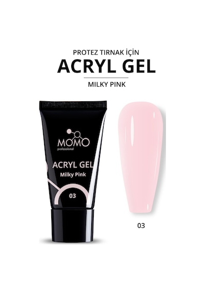 Momo Professional Protez Tırnak İçin Poly Gel Poli Jel Acryl Gel No.03 Açık Pembe 30 Gr