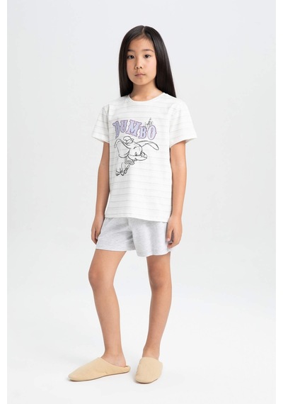 Defacto Kız Çocuk Disney Dumbo Pijama Takımı Kısa Kollu Üst Şort C1966A824SMER233 Ekru Defacto Kız Çocuk Disney Dumbo Pijama Takımı Kısa Kollu Üst Şort C1966A824SMER233 Ekru