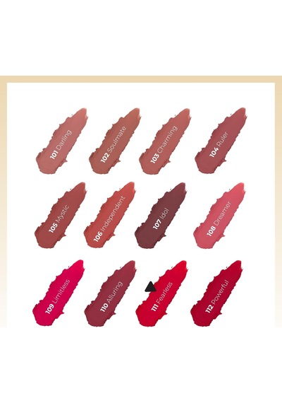Cosmetics Iconic Matte Lipstick 111 Fearless Kalıcı Mat Ruj, Kırmızı Çok Renkli