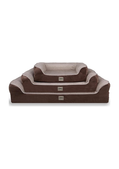 Jungolica Sezar Kedi Ve Köpek Yatağı Kahverengi 75x95 Cm, Ortopedik Visco,%100 Su Geçirmez Alez, Çıkarılabilir Yıkanabilir Kılıf, Yan Destekli, Kaydırmaz Taban