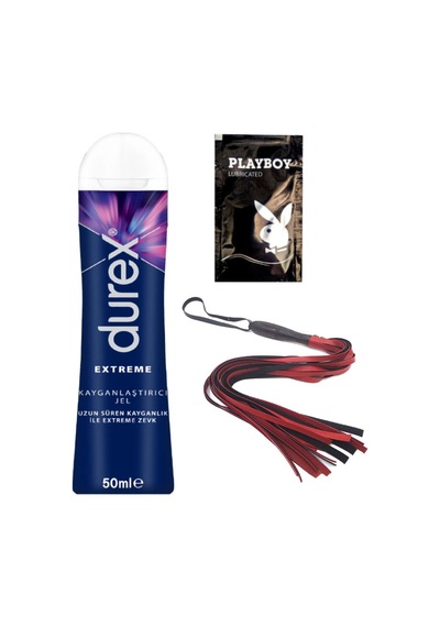 Durex Extreme Analjel 50 Ml + Kırmızı Püsküllü Deri Kirbaç + Hediye