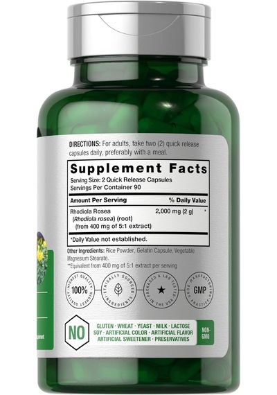 Horbäach Rhodiola Rosea 2000mg 180 Caps Aromasız