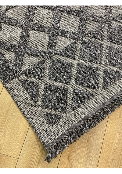 Çam Halı Enti Halı Togo 7512 Antrasit Geometrik Desenli Makine Halısı