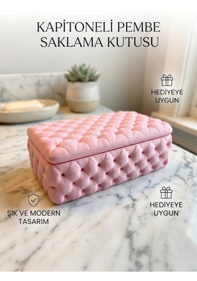 Kapitone Kutu Ve Özel Tasarım Düzenleyici Pembe