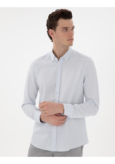 Pierre Cardin Erkek Açık Mavi Gömlek Desenli 50301583-vr003 Açik Mavi