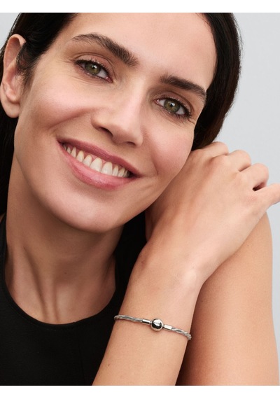 Dora&dora Yuvarlak Logo Klipsli Kıvrımlı Yılan Zinciri 925 Ayar Gümüş 16 Cm Gümüş