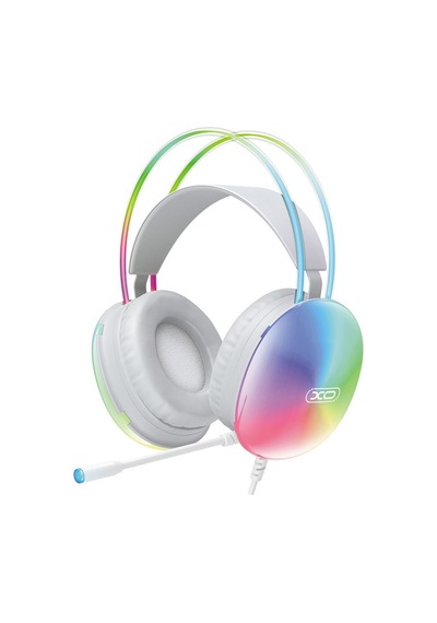 Masaüstü Ses Beyaz Ekipman Xo Ge11 50 Mm Rgb Işıklı Mikrofonlu Kablolu Oyuncu Kulaklığı