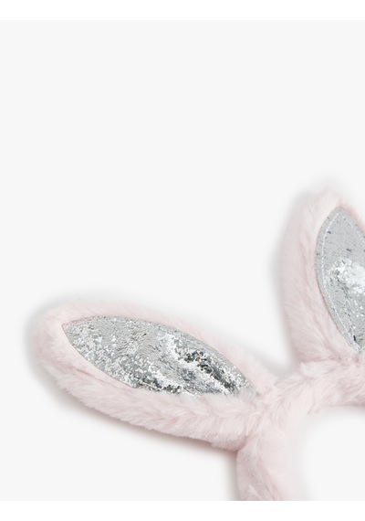 Koton Peluş Taç Tavşan Kulak Aplike Detaylı Pullu Payetli Pembe 5wkg70028aa Gül Pembe