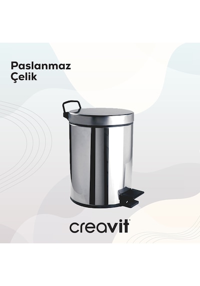 Creavit Çöp Kovası 12 Lt Pedallı Krom