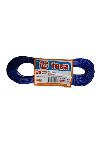 Tesa Pvc Kaplı Çelik Çamaşır Ipi 20 Mt Mavi