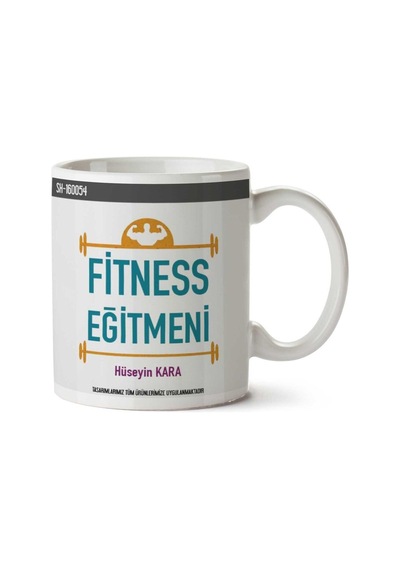 Kişiye Özel Fitness Eğitmeni 3 Kupa Bardak Çok Renkli
