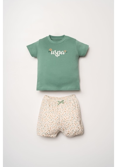 U.s. Polo Assn. Kız Bebek Yeşil Şort Takım Yeşil