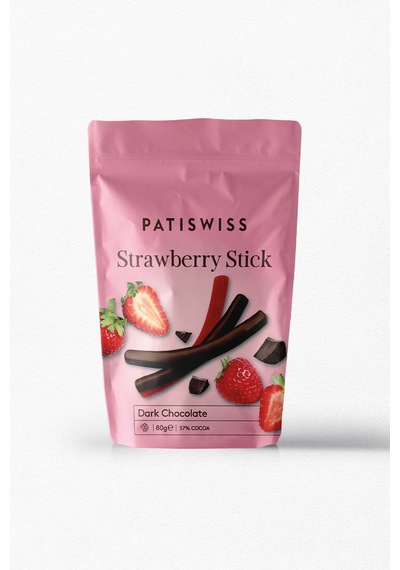 Patiswiss Bitter Çikolatalı Çilek Çubukları 10 G
