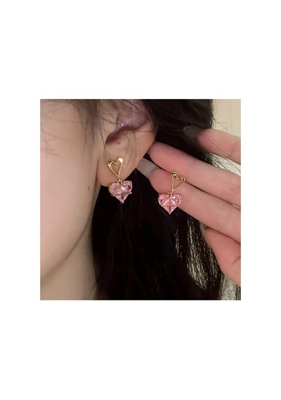 Lunarie Pembe Çiçek Mini Sallantılı Küpe Bijuteri Şık Antialerjik
