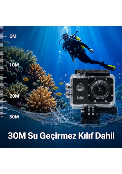 Bix Pulse 2 Wi-fi 4k 30fps Aksiyon Kamerası 20 Mp Web Kamera Modlu 30 Metre Su Geçirmez Kılıflı Bisiklet Motosiklet Vlog Kamerası Siyah Bix Pulse 2 Wi-fi 4k 30fps Aksiyon Kamerası 20 Mp Web Kamera Modlu 30 Metre Su Geçirmez Kılıflı Bisiklet Motosiklet Vlog Kamerası Siyah
