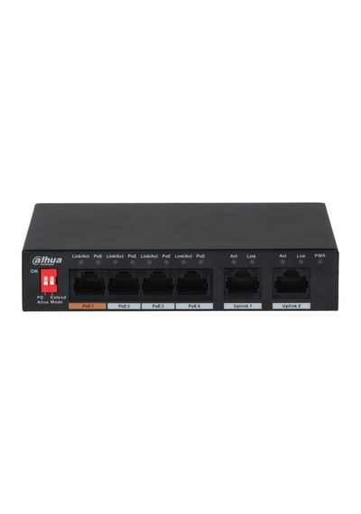 Pfs3006-4et-60 4 Port 10/100 + 2 Port 10/100 Uplınk 250 Metre 60w Poe Metal Kasa Swıtch