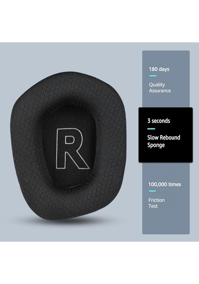 Logitech G733 Oyun Kulaklığı İçin Kumaş Yedek Kulak Pedleri, Logitech G335 Kablosuz Kulaklık, Yumuşak Mesh Kumaş Ve İzolasyon Köpüğü İle Kulaklık Aksesuarları Siyah