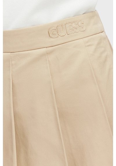 Guess Juliane Pamuk Karışımlı Pileli Mini Etek W6yd14w2940 Kadın Etek W6yd14 W2940 A117 Bej