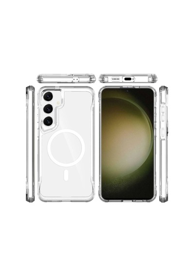 Galaxy S24 Plus Kılıf Zore M-safe Şarj Özellikli T-max M-safe Kapak Renksiz