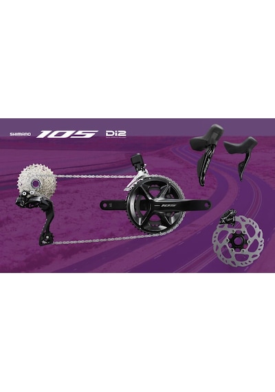Shimano 105 Di2 R7100 Disk FULL Grup Set 2x12V Siyah