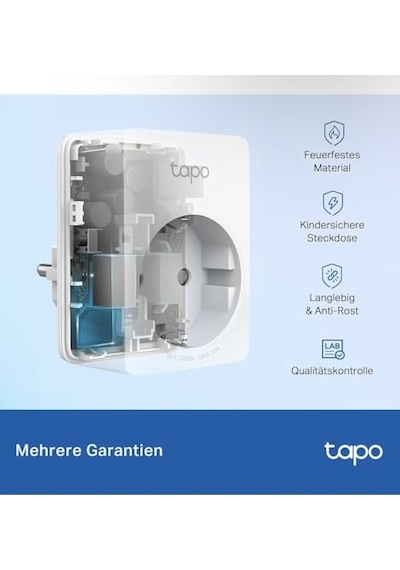 Tapo P100, Akıllı Mini Wi-fi Soketi, Alexa Ve Google Home İle Çalışır, Uzaktan Kontrol, Cihaz Paylaşımı, Hub Gerekmez, 1-pack
