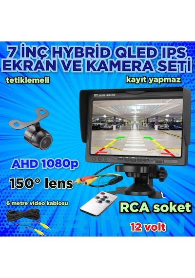 7 İnç Qled Ekran 1 Adet 150'' Geniş Açı Ahd 1080p Kelebek Kamera