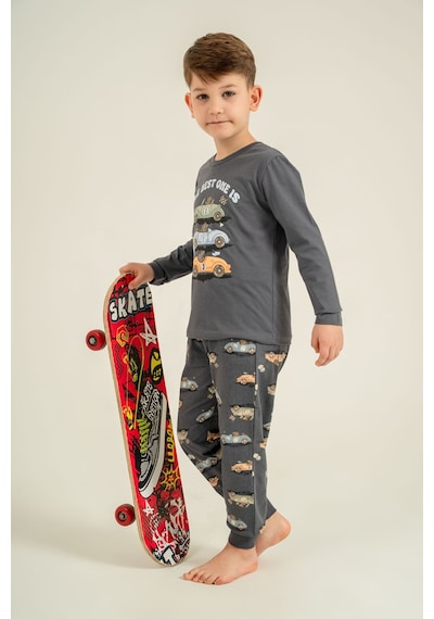 Rolypoly Erkek Çocuk The Best One Gri Uzun Kol Pijama Takım Rp3874-c-v2 Rp3874-c-v2