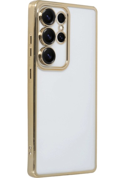 Samsung Galaxy  Uyumlu  S25 Ultra Kılıf Razer Lensli Silikon - Gold