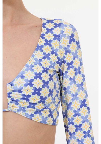 Roxy Artsy Tıle Crop Top Lycra Laci Kadın Mayo 000000000102115280 Lacivert