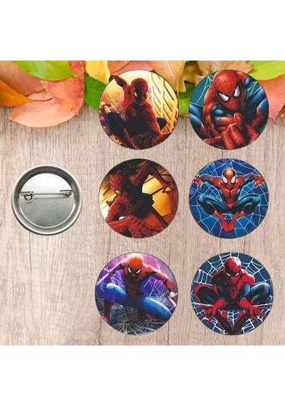 Lisanslı Yaka Çanta Rozeti Spiderman-örümcek Adam 6lı Paket Pinyata İçi Küçük Hediyelikler Diğer