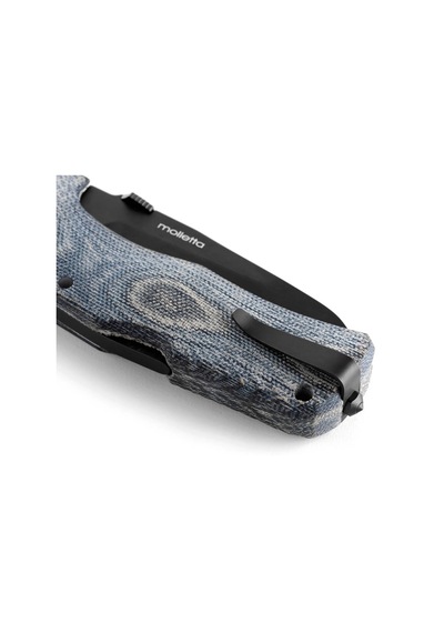 Lionsteel Tm1 Special Edition - Bladehq - Blue Canvas - Black Blade Deri Kılıflı Kamp Çakı Mavi