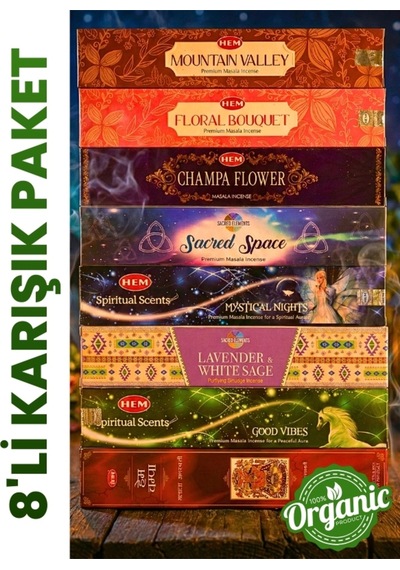 Masala Organik Karbonsuz 8 Paket Karma Tütsü Karışık