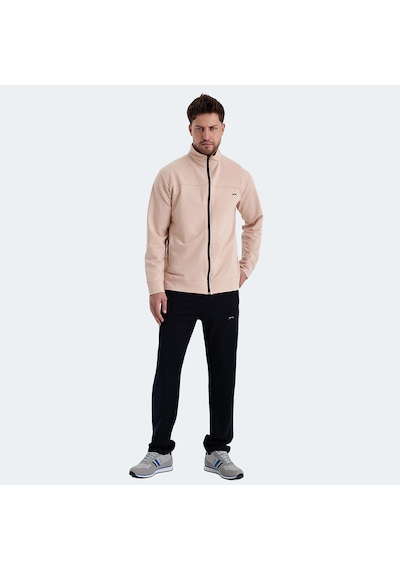 Slazenger ORDER IN Erkek Fermuarlı Dik Yaka Cepli Bej Eşofman Takımı