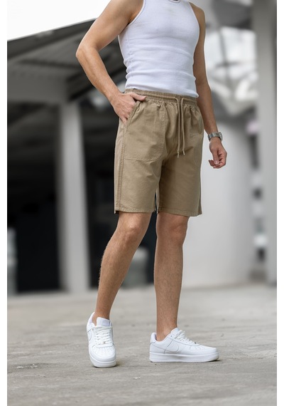 Kite Regular Fit Cepli Kapri Şort - Kahve Kahve