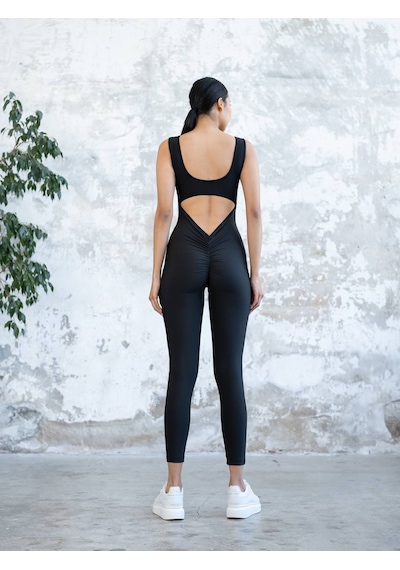 Arkası Büzgülü Scrunch Butt Spor Tayt Tulum