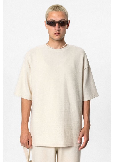 Oversize Basıc Triko Eşofman Takım Kemik