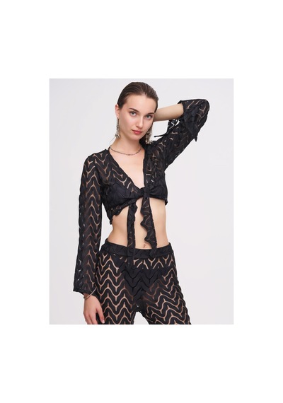 La Garita Jude Siyah Crop Top&pantolon Set Siyah Siyah