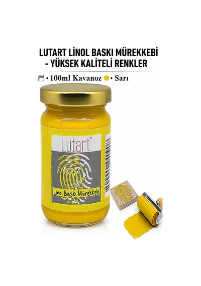 Linol Mürekkebi 100 Ml 1 Adet Lutart Linol Baskı Boya Mürekkebi Blok Baskı Sanat Su Bazlı Matbaa Mürekkebi Hobi Sarı
