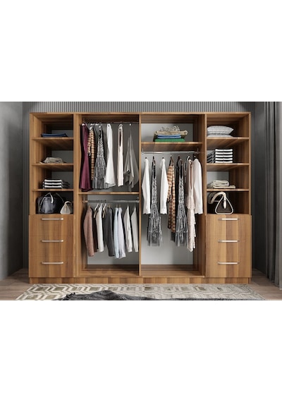 Zeren 6 Kapaklı Çekmeceli Gardırop Dolap Cvz 270 Cm