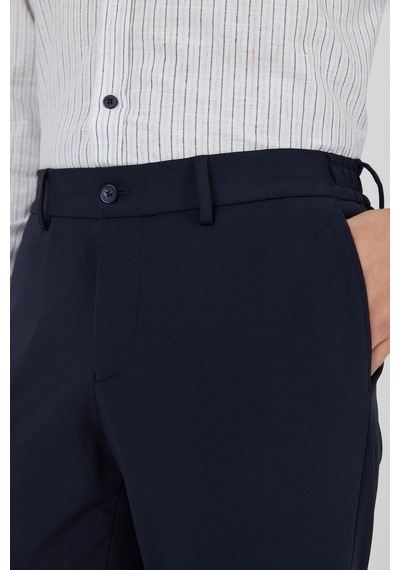 İmza Koyu Lacivert Esnek Yandan Cepli Casual Slim Fit Jogger Pantolon 1003250162 Koyu Lacivert