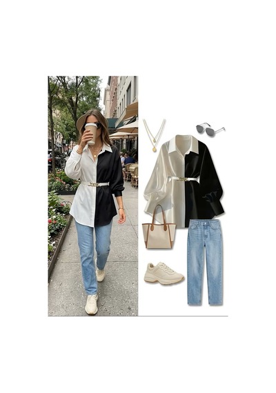 Bhrwear Kadın Uzun Kollu Yakalı Kemersiz Ithal Krep Uzun Gömlek Bluz Renkli
