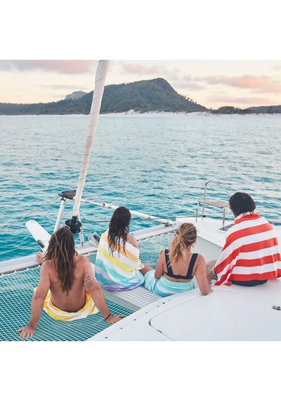 Dock And Bay Plaj Havlusu Cabana Xl Wakiki Coral Turuncu Beyaz