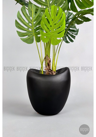 Yapay Monstera Ağacı Deve Tabani 170 Cm Mocha Lale Saksıda Kahverengi
