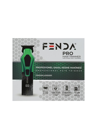 Fenda Profesyonel Sakal Kesme Makinesi Yeşil Fndsklks0001gr