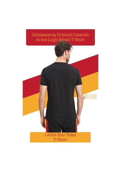 Gsstore Galatasaray Lisanslı Arma T-shirt Siyah