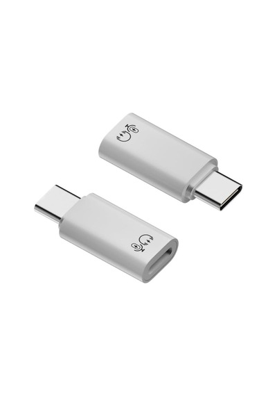 C To Lightning Yuva Çevirici Yaka Mikrofonu İle Uyumlu Hızlı Şarj Ve Veri Aktarımı Beyaz Otg Adaptör Otgyz Diğer