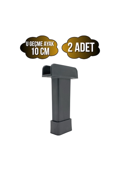 U Geçme Gri Plastik Ayarlı Ayak Mobilya Masa Ve Dolap Ayağı Gri 10cm 2 Adet Gri