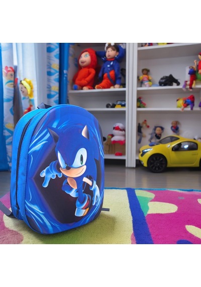 Sonic 3d Kabartmalı Anaokulu Kreş Ve Günlük Kullanım Çantası Sırt