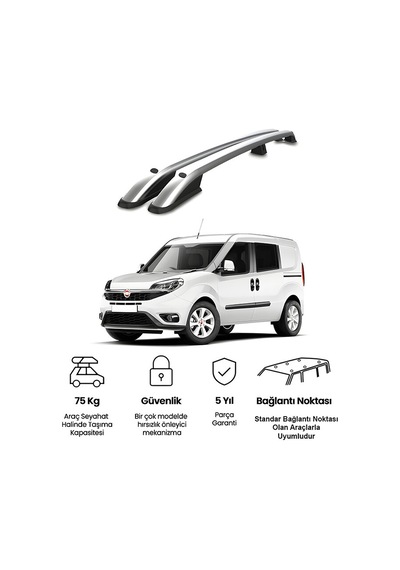 Fiat Doblo .ıı. 2010-2022 Premium Tavan Çıtası - Port Bagaj Ve Ara Atkı Uyumlu Tavan Barı
