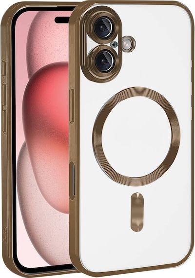 Apple Uyumlu iPhone 17 İçin Magsafe İle Kılıf Kamera Lensli Korumalı Şeffaf Silikon Kapak Desert Titanyum